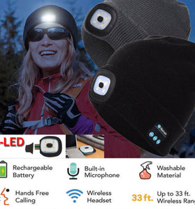 Bluetooth LED Hat Wireless Smart Cap Headset Headphone