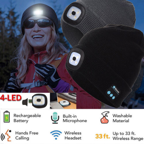 Bluetooth LED Hat Wireless Smart Cap Casque Casque