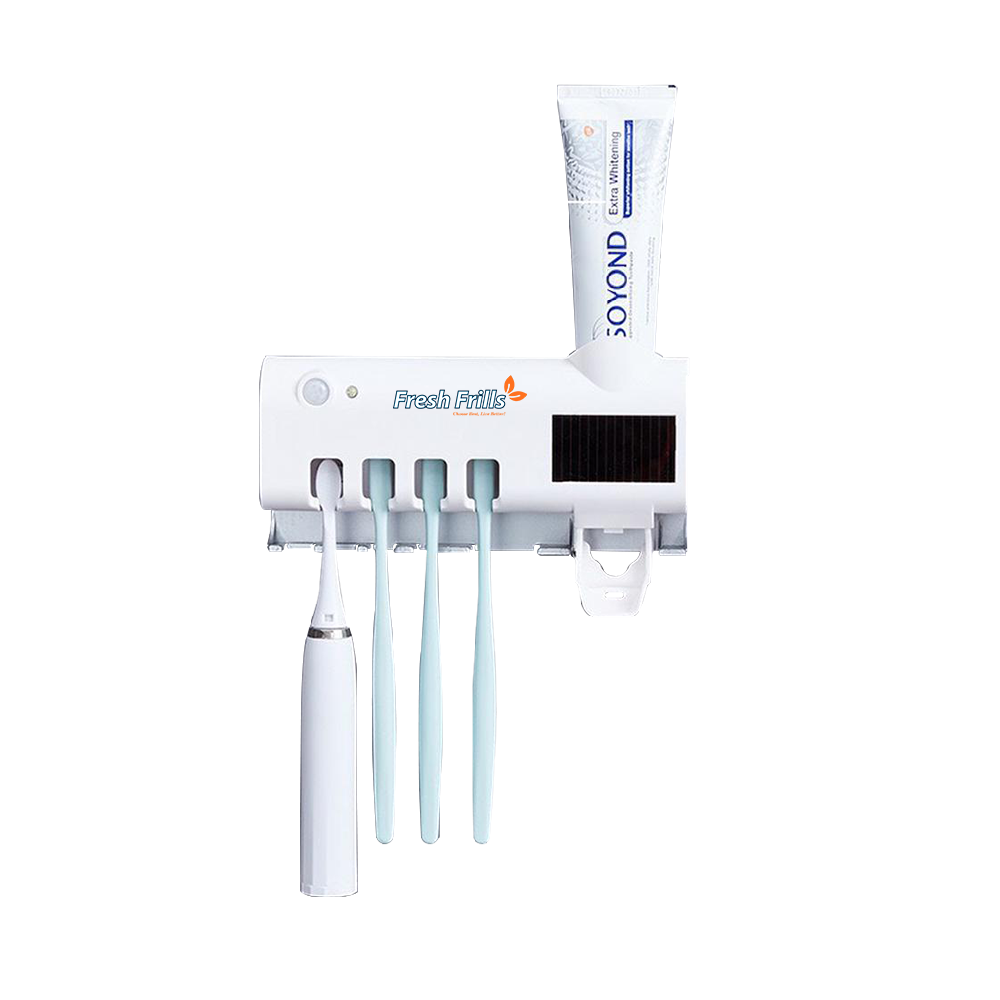 Stérilisateur de brosse à dents infrarouge à charge solaire, avec distributeur automatique de dentifrice, ventouse magnétique