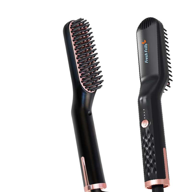 Peigne à cheveux électrique multifonctionnel, fers rapides, brosse à barbe droite automatique