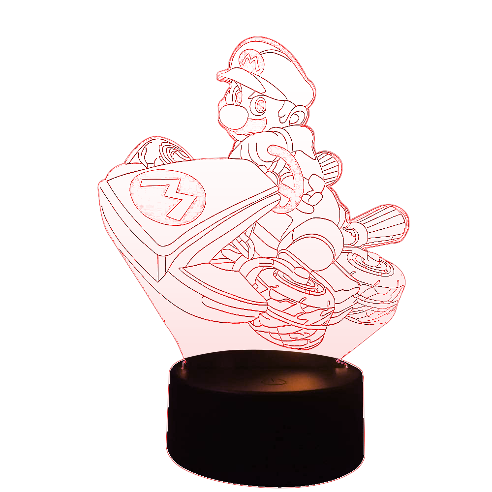 Super Mario Cartoon 3D Night Light Bedside Touch & Remote Control Creative with Seven Color